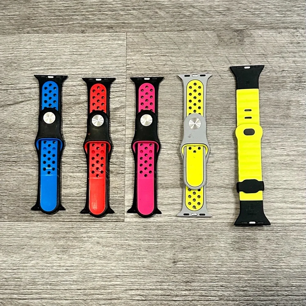 Set of 5 Rubber 38 mm Apple Watch Bands